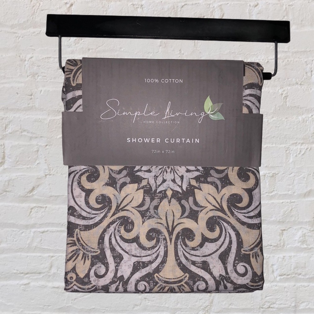 Simple Living Yellow & Grey Mandala Shower Curtain